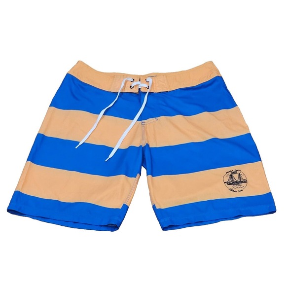 Mens Boardshorts Sz 31 Waikiki Beach Catamaran Hawaii 9" Inseam Na Hoku Manu Kai - Picture 1 of 13